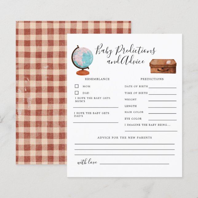 Vintage Travel Baby Predications and Advice (Voorkant / Achterkant)