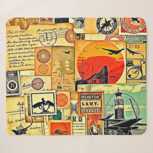 Vintage Travel Briefkaart Art Sherpa Deken