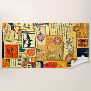 Vintage Travel Briefkaart Art Strandlaken