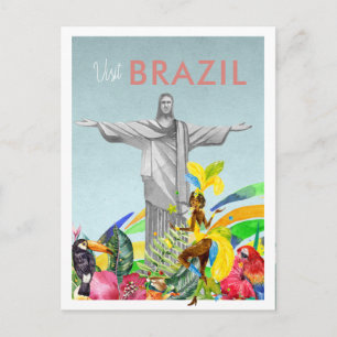 Vintage Travel Briefkaart Brazilië