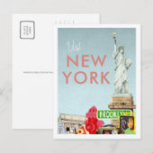 Vintage Travel Briefkaart | New York (Voorkant / Achterkant)