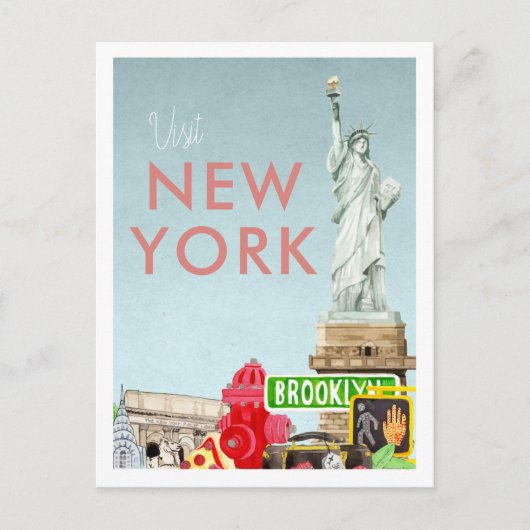 Vintage Travel Briefkaart | New York (Voorkant)