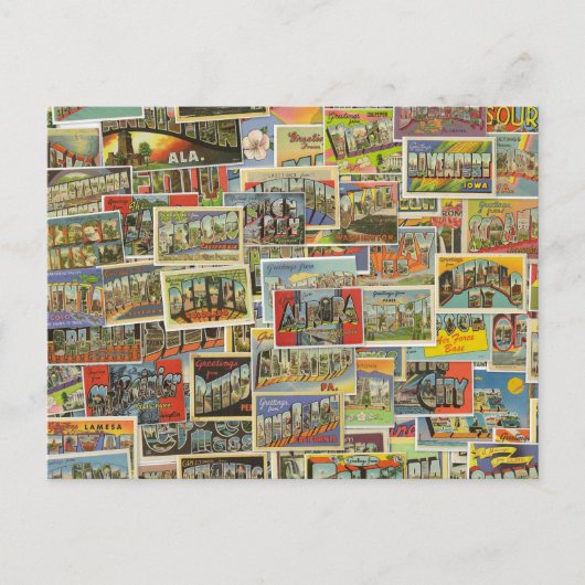 Vintage Travel Briefkaarten Blank Briefkaart (Voorkant)