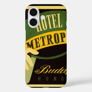 Vintage Travel Budapest Hungary Bellhop Pet iPhone 16 Hoesje