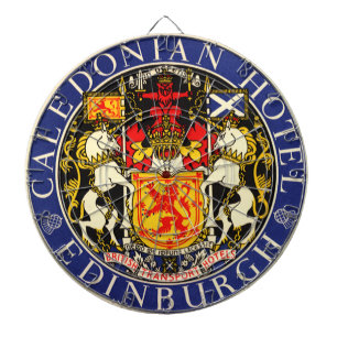 Vintage Travel Caledonian Hotel Edinburgh Schotlan Dartbord