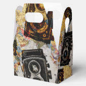 Vintage Travel Camera Patroon Bedankdoosjes (Geopend)