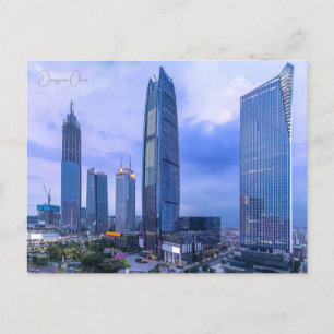 Vintage travel city dongguan China retro vakantie Briefkaart