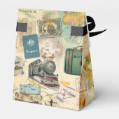 Vintage Travel Collage Bedankdoosjes (Achterkant)