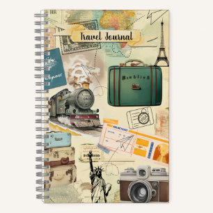 Vintage Travel Collage Notitieboek