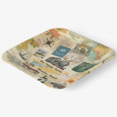 Vintage Travel Collage Papieren Bordje (Gebogen)