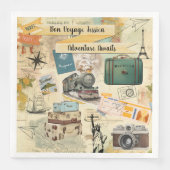 Vintage Travel Collage Servet (Voorkant)