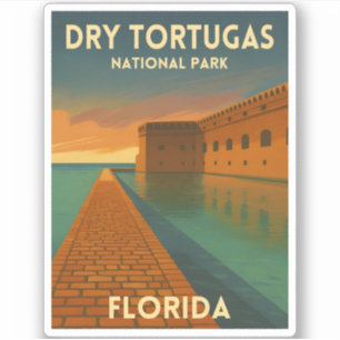 Vintage Travel Dry Tortugas Nationaal Park Florida Sticker