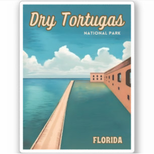 Vintage Travel Dry Tortugas Nationaal Park Florida Sticker