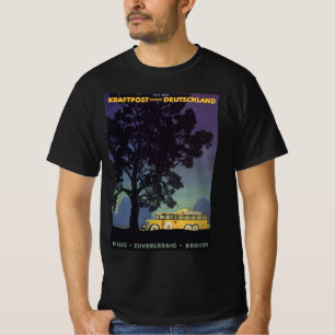 Vintage Travel, Duitsland, Gele bus bij nacht T-shirt