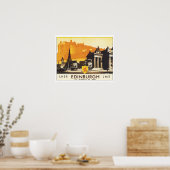 Vintage Travel Edinburgh Schotland Poster (Keuken)