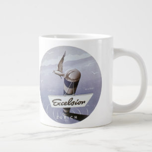 Vintage Travel Excelsior Hotel Zurich Zwitserland Extra Grote Beker