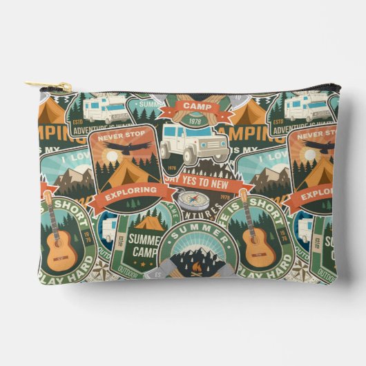 Vintage Travel Explorer Patroon Etui (Voorkant)