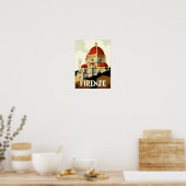 Vintage Travel Firenze Italy Print (Keuken)