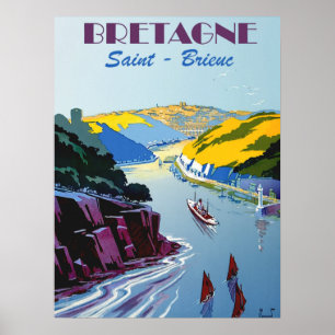 Vintage Travel France - Bretagne - Saint Brieuc Poster