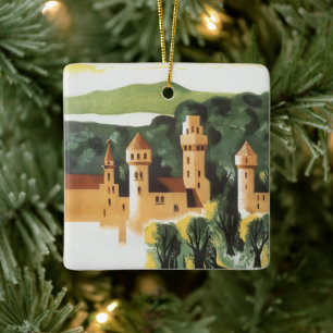 Vintage Travel, German Castle, Beieren Duitsland Keramisch Ornament