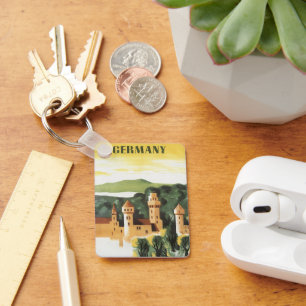 Vintage Travel, German Castle, Beieren Duitsland Sleutelhanger