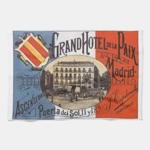 Vintage Travel, Grand Hotel Paix, Madrid, Spanje Theedoek