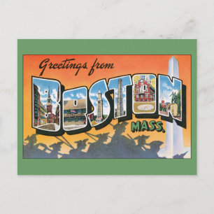 Vintage Travel Greetings uit Boston Massachusetts Briefkaart