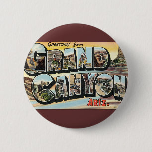Vintage Travel Greetings uit Grand Canyon Arizona Ronde Button 5,7 Cm