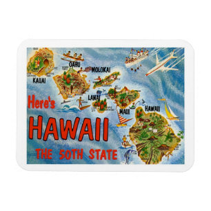 Vintage Travel Hawaï Magneet