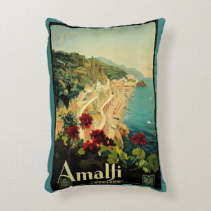 Vintage Travel, Italiaanse kuststrand Amalfi Accent Kussen