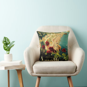 Vintage Travel, Italiaanse kuststrand Amalfi Kussen