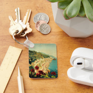 Vintage Travel, Italiaanse kuststrand Amalfi Sleutelhanger