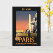 Vintage Travel Kaart Paris (Gele Bloem)