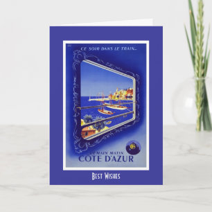Vintage Travel Kaart Train France Cote D'azur
