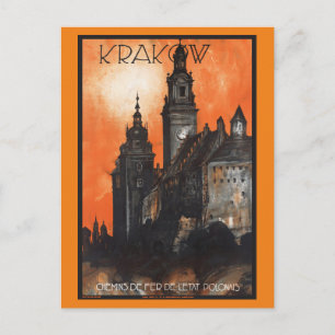 Vintage Travel Krakow Poland Railways Briefkaart