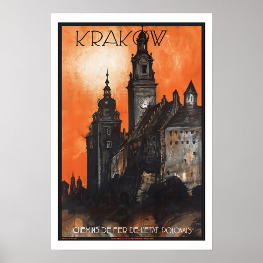Vintage Travel Krakow Polen Poster (Voorkant)