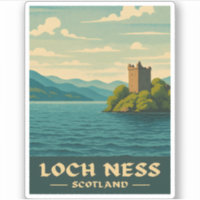 Vintage Travel Loch Ness Scotland Retro Schilderac
