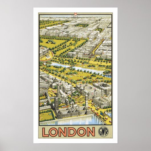 Vintage Travel London Poster (Voorkant)