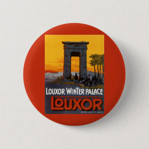 Vintage Travel, Louxor Winter Palace, Egypte Afrik Ronde Button 5,7 Cm