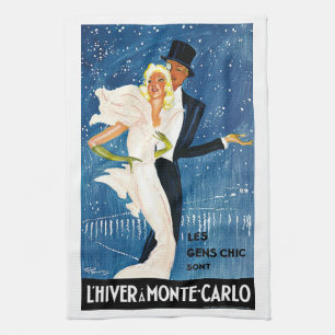 Vintage Travel, Love Romance Winter in Monte Carlo Theedoek