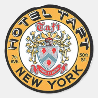 Vintage Travel Luggable Stickers NYC NY Hotel Taft