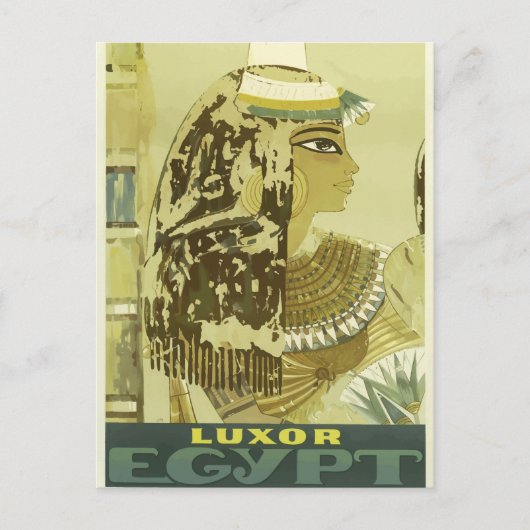 Vintage Travel Luxor Egypte Briefkaart (Voorkant)