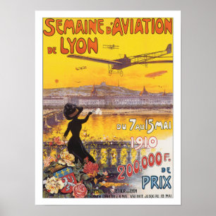 Vintage Travel Lyon Frankrijk Poster