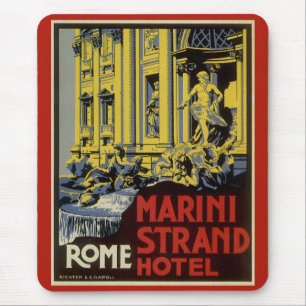 Vintage Travel, Marini Strand Hotel, Rome, Italië Muismat