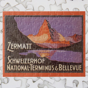 Vintage Travel, Matterhorn Mountain in Zwitserland Legpuzzel
