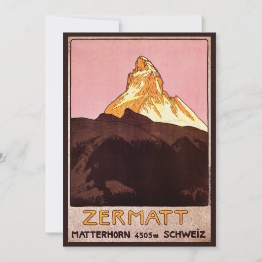 Vintage Travel, Matterhorn Mountain, Zwitserland (Voorkant)