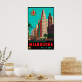 Vintage Travel - Melbourne - Australië Poster (Keuken)