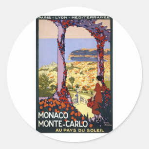 Vintage Travel - Monaco Monte-Carlo Ronde Sticker