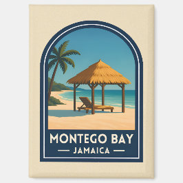 Vintage Travel Montego Bay Jamaica Beach Retro Magneet