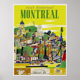 Vintage Travel - Montreal - Quebec - Canada Poster